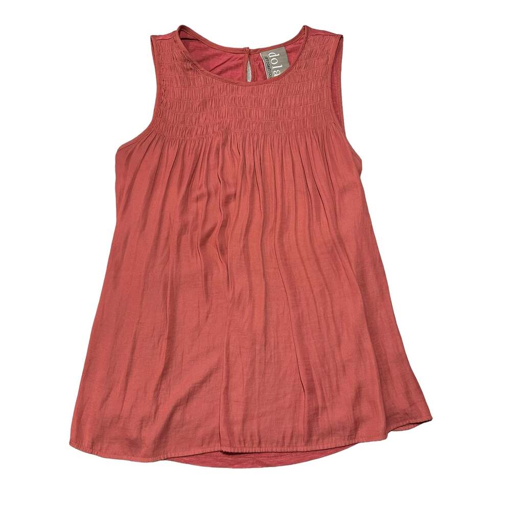 Anthropologie Dolan Womens soft red tank with smocking Size XS